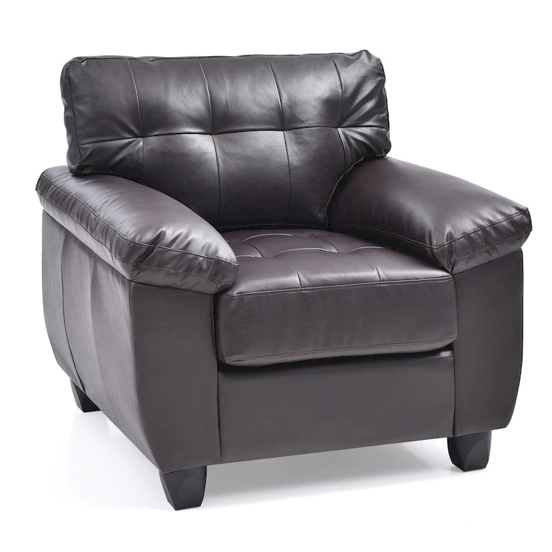 Fauteuil d'appoint en similicuir, blanc/noir/gris/cappuccino, une place