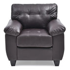 Fauteuil d'appoint en similicuir, blanc/noir/gris/cappuccino, une place