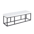 Banc d'appoint en similicuir capitonné blanc / marron / vert / noir avec structure en métal, 1 place