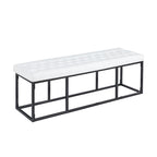 Banc d'appoint en similicuir capitonné blanc / marron / vert / noir avec structure en métal, 1 place