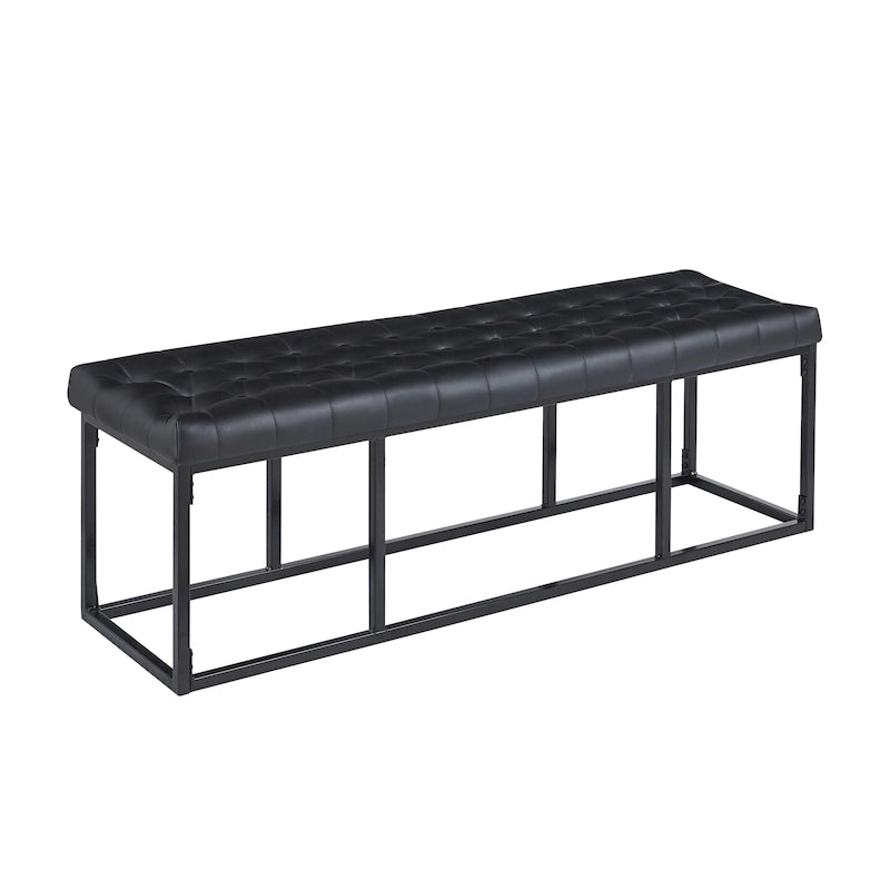 Banc d'appoint en similicuir capitonné blanc / marron / vert / noir avec structure en métal, 1 place
