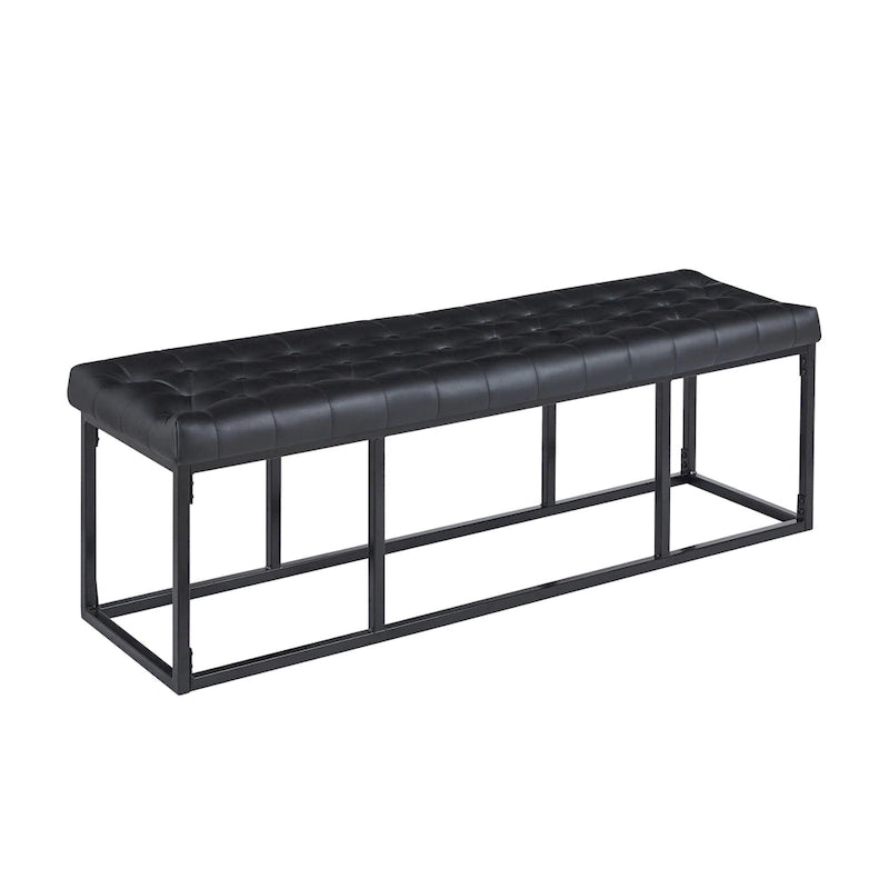 Banc d'appoint en similicuir capitonné blanc / marron / vert / noir avec structure en métal, 1 place