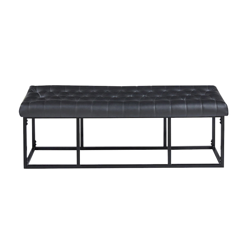 Banc d'appoint en similicuir capitonné blanc / marron / vert / noir avec structure en métal, 1 place