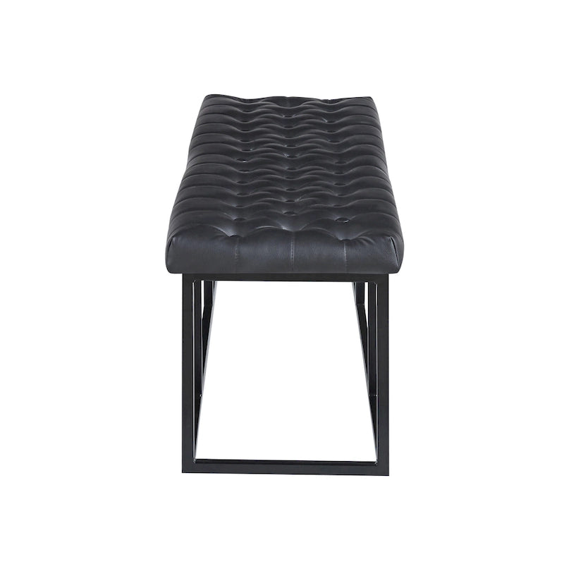 Banc d'appoint en similicuir capitonné blanc / marron / vert / noir avec structure en métal, 1 place