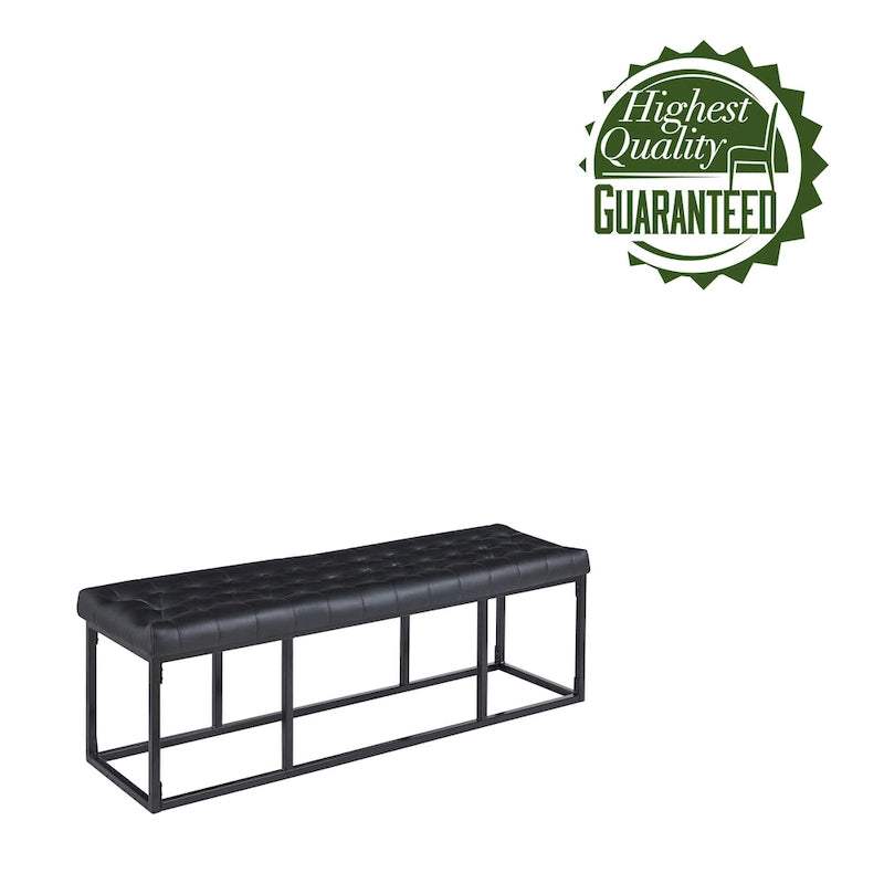Banc d'appoint en similicuir capitonné blanc / marron / vert / noir avec structure en métal, 1 place