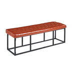 Banc d'appoint en similicuir capitonné blanc / marron / vert / noir avec structure en métal, 1 place