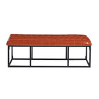 Banc d'appoint en similicuir capitonné blanc / marron / vert / noir avec structure en métal, 1 place
