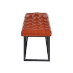 Banc d'appoint en similicuir capitonné blanc / marron / vert / noir avec structure en métal, 1 place