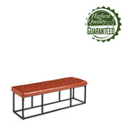 Banc d'appoint en similicuir capitonné blanc / marron / vert / noir avec structure en métal, 1 place