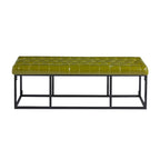 Banc d'appoint en similicuir capitonné blanc / marron / vert / noir avec structure en métal, 1 place