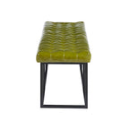 Banc d'appoint en similicuir capitonné blanc / marron / vert / noir avec structure en métal, 1 place