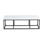 Banc d'appoint en similicuir capitonné blanc / marron / vert / noir avec structure en métal, 1 place
