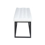 Banc d'appoint en similicuir capitonné blanc / marron / vert / noir avec structure en métal, 1 place
