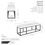 Banc d'appoint en similicuir capitonné blanc / marron / vert / noir avec structure en métal, 1 place