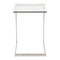 Table d'appoint en acier inoxydable/noir, verre transparent