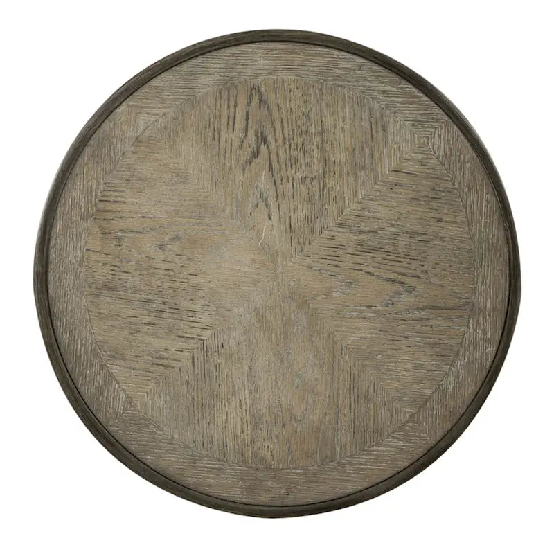 Table d'appoint à piédestal, avec volutes, ronde, blanc antique / bisque vieilli, 1 pièce