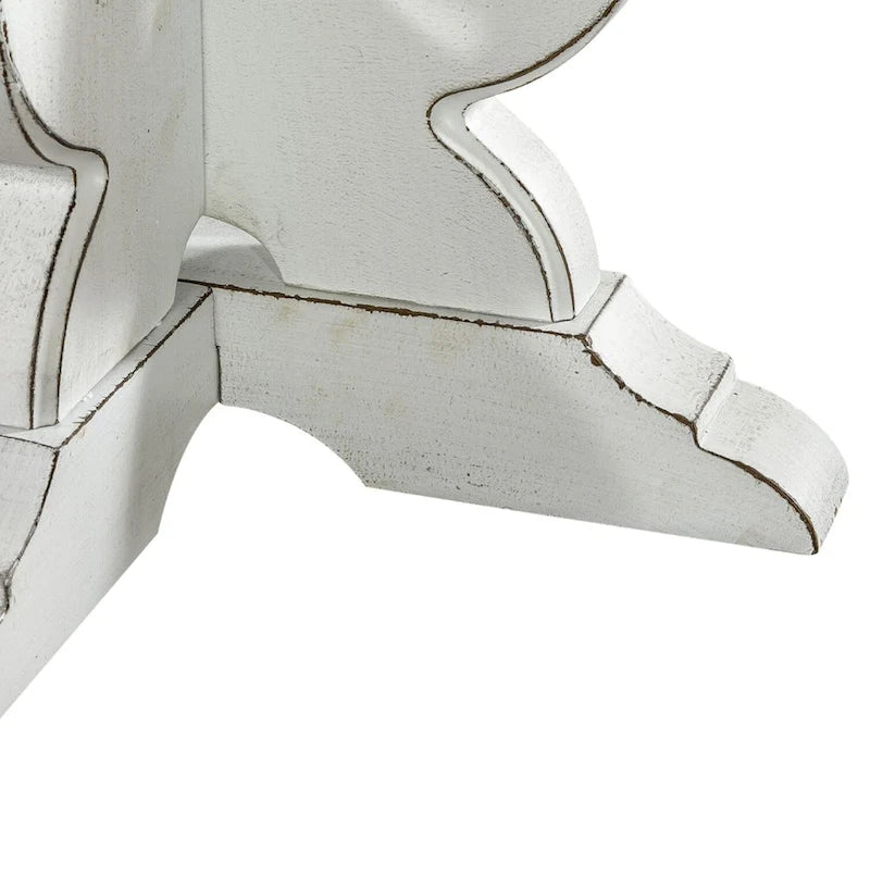 Table d'appoint à piédestal, avec volutes, ronde, blanc antique / bisque vieilli, 1 pièce