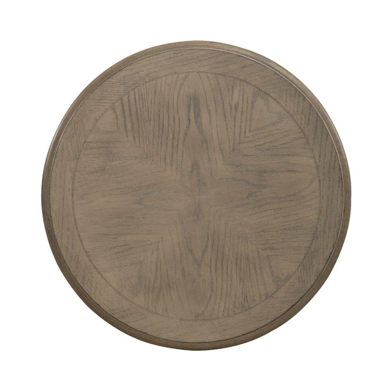 Table d'appoint à piédestal, avec volutes, ronde, blanc antique / bisque vieilli, 1 pièce