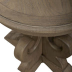 Table d'appoint à piédestal, avec volutes, ronde, blanc antique / bisque vieilli, 1 pièce