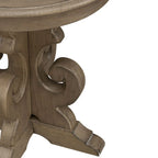 Table d'appoint à piédestal, avec volutes, ronde, blanc antique / bisque vieilli, 1 pièce