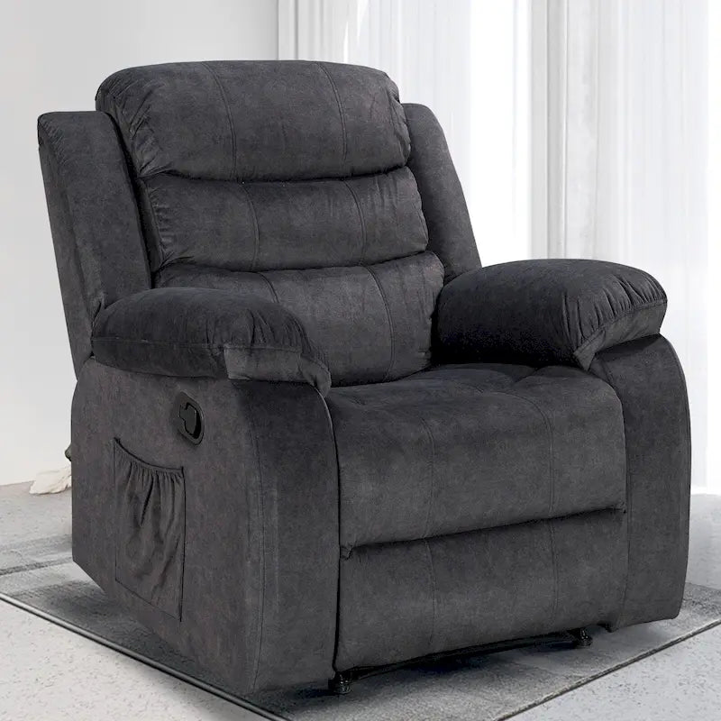 Fauteuil inclinable individuel avec massage et chaleur – Chenille/Velours, plusieurs coloris
