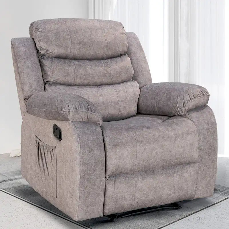 Fauteuil inclinable individuel avec massage et chaleur – Chenille/Velours, plusieurs coloris