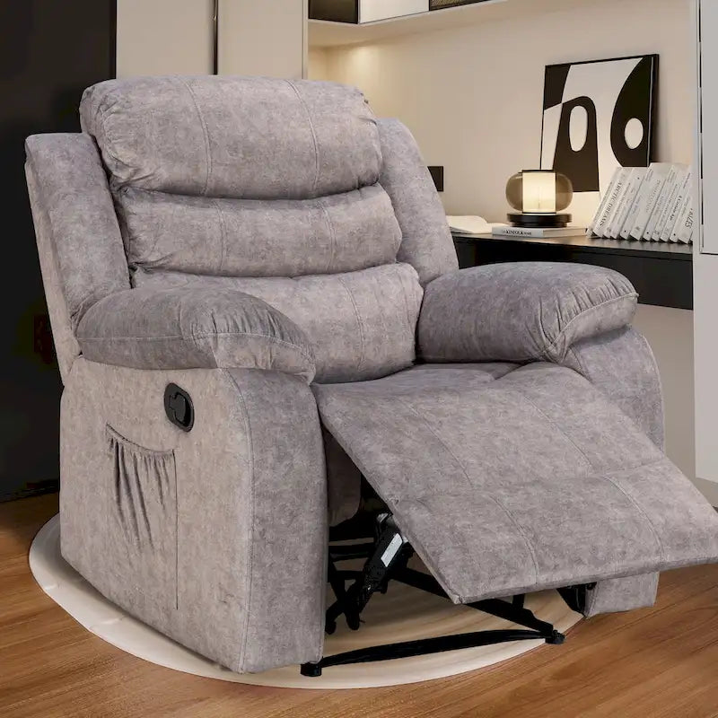 Fauteuil inclinable individuel avec massage et chaleur – Chenille/Velours, plusieurs coloris
