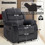 Fauteuil inclinable individuel avec massage et chaleur – Chenille/Velours, plusieurs coloris