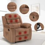 Fauteuil inclinable individuel avec massage et chaleur – Chenille/Velours, plusieurs coloris