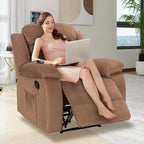 Fauteuil inclinable individuel avec massage et chaleur – Chenille/Velours, plusieurs coloris