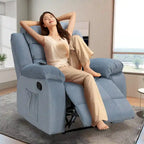 Fauteuil inclinable individuel avec massage et chaleur – Chenille/Velours, plusieurs coloris