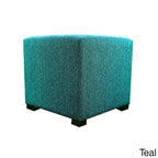 Pouffe carré capitonné 4 boutons, 1 place - Anthracite / Fauve / Gris / Sarcelle