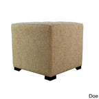 Pouffe carré capitonné 4 boutons, 1 place - Anthracite / Fauve / Gris / Sarcelle
