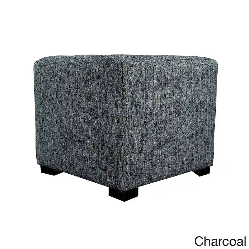Pouffe carré capitonné 4 boutons, 1 place - Anthracite / Fauve / Gris / Sarcelle