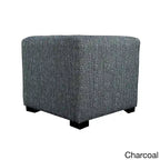 Pouffe carré capitonné 4 boutons, 1 place - Anthracite / Fauve / Gris / Sarcelle