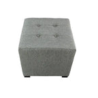 Pouffe carré capitonné 4 boutons, 1 place - Anthracite / Fauve / Gris / Sarcelle