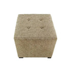 Pouffe carré capitonné 4 boutons, 1 place - Anthracite / Fauve / Gris / Sarcelle