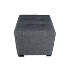 Pouffe carré capitonné 4 boutons, 1 place - Anthracite / Fauve / Gris / Sarcelle