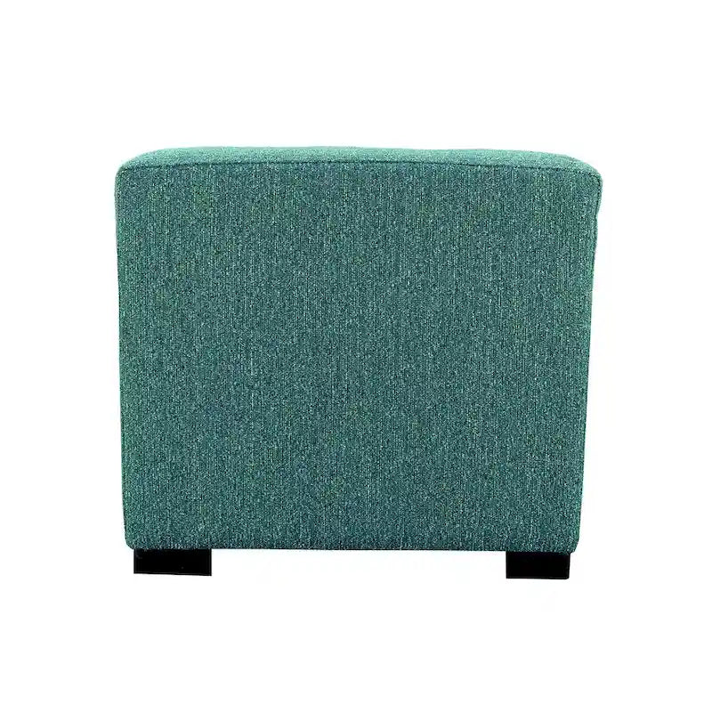 Pouffe carré capitonné 4 boutons, 1 place - Anthracite / Fauve / Gris / Sarcelle