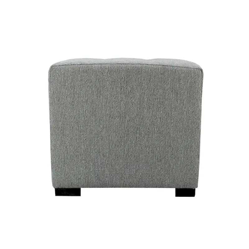 Pouffe carré capitonné 4 boutons, 1 place - Anthracite / Fauve / Gris / Sarcelle