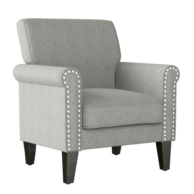 Fauteuil d'appoint à accoudoirs arrondis – Chenille/Tweed, 1 place, plusieurs coloris