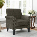 Fauteuil d'appoint à accoudoirs arrondis – Chenille/Tweed, 1 place, plusieurs coloris