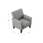 Fauteuil d'appoint à accoudoirs arrondis – Chenille/Tweed, 1 place, plusieurs coloris