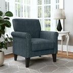 Fauteuil d'appoint à accoudoirs arrondis – Chenille/Tweed, 1 place, plusieurs coloris