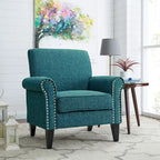 Fauteuil d'appoint à accoudoirs arrondis – Chenille/Tweed, 1 place, plusieurs coloris
