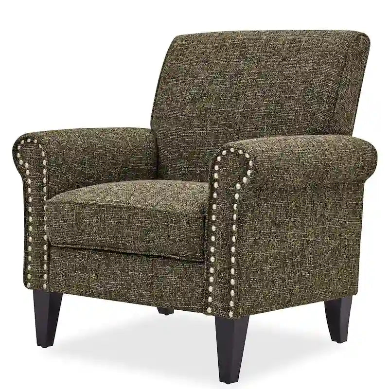 Fauteuil d'appoint à accoudoirs arrondis – Chenille/Tweed, 1 place, plusieurs coloris