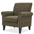 Fauteuil d'appoint à accoudoirs arrondis – Chenille/Tweed, 1 place, plusieurs coloris