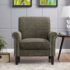 Fauteuil d'appoint à accoudoirs arrondis – Chenille/Tweed, 1 place, plusieurs coloris