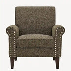 Fauteuil d'appoint à accoudoirs arrondis – Chenille/Tweed, 1 place, plusieurs coloris