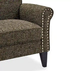 Fauteuil d'appoint à accoudoirs arrondis – Chenille/Tweed, 1 place, plusieurs coloris